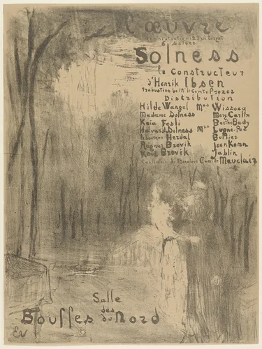Program for Solness Le Constructeur by Édouard Vuillard, print, 1894