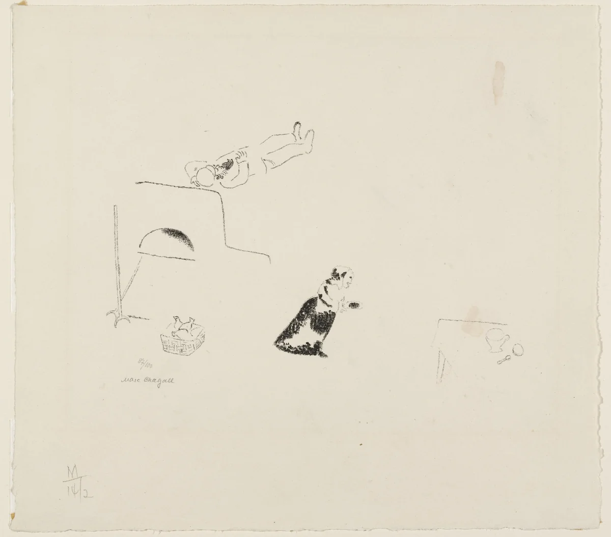 On the Stove (Sur le poêle) by Marc Chagall, print, 1922