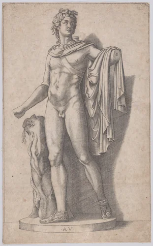 Apollo by Agostino Veneziano, print, 1514-1536