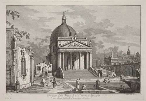 Prospetto della Chiesa di S. Simeone Appostolo by Joseph Wagner, Canaletto, print, 1742