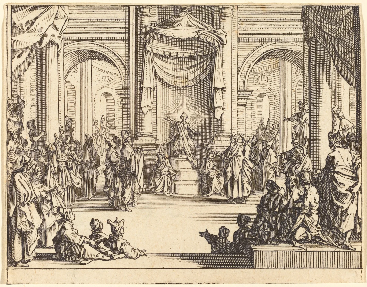 Christ Disputing with the Doctors by Jacques Callot, print, 1635