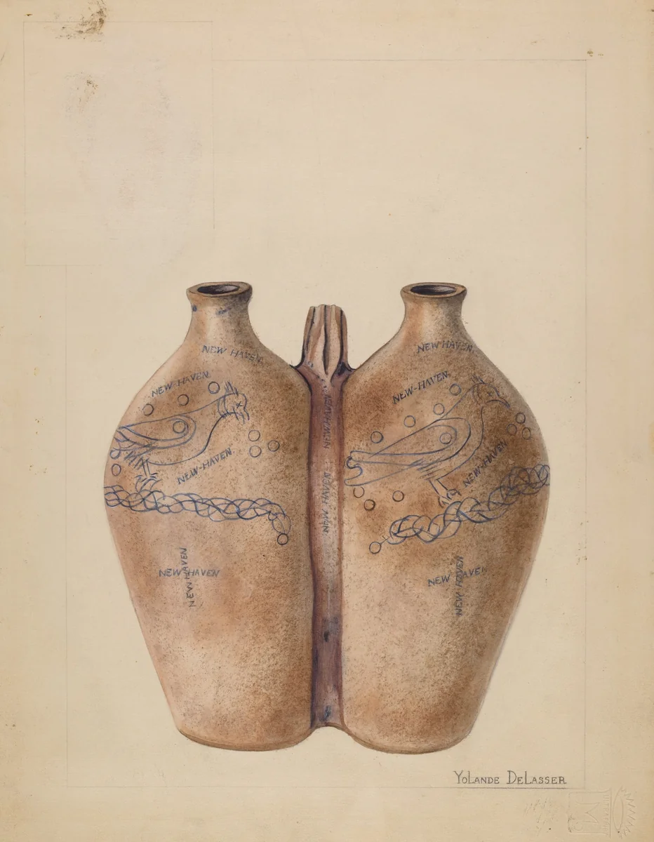 Gemel Bottle by Yolande Delasser, index of american design, 1936