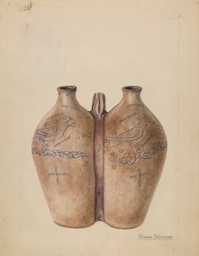 Gemel Bottle by Yolande Delasser, index of american design, 1936