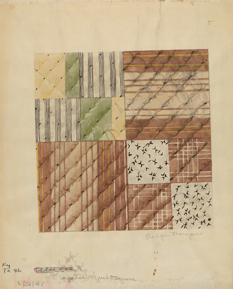 Quilt Square by Ralph N. Morgan, index of american design, 1935-1942