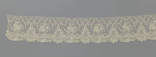 Japonstrook van naaldkant met anjer- en rozentak by anonymous, other, 1860-1870