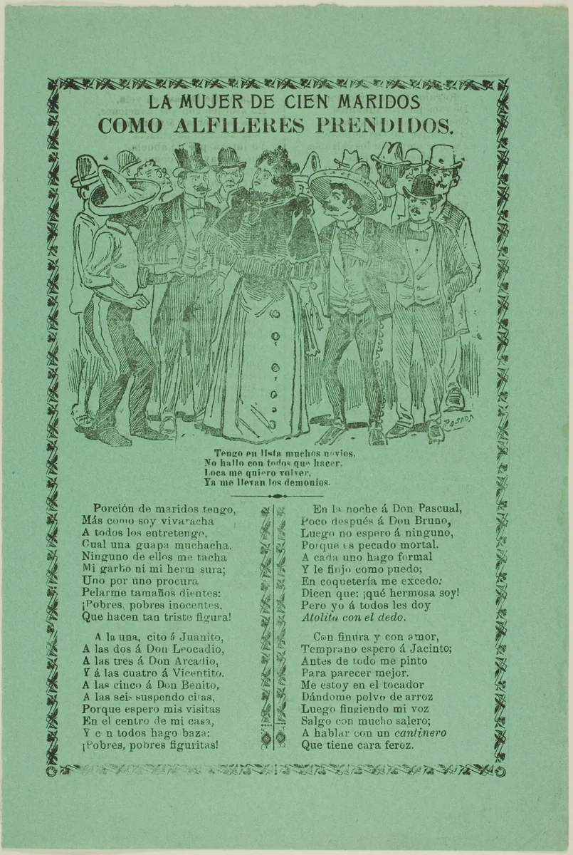 The Woman with 100 Husbands by José Guadalupe Posada, print, 1896-1906