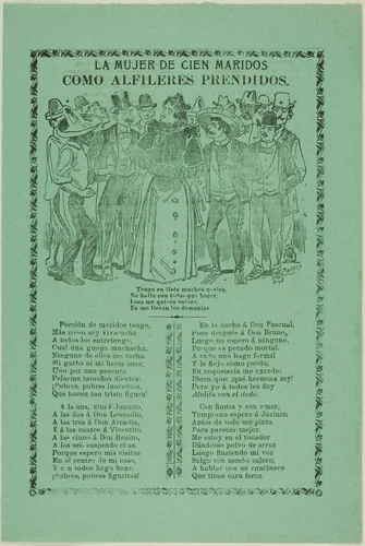 The Woman with 100 Husbands by José Guadalupe Posada, print, 1896-1906