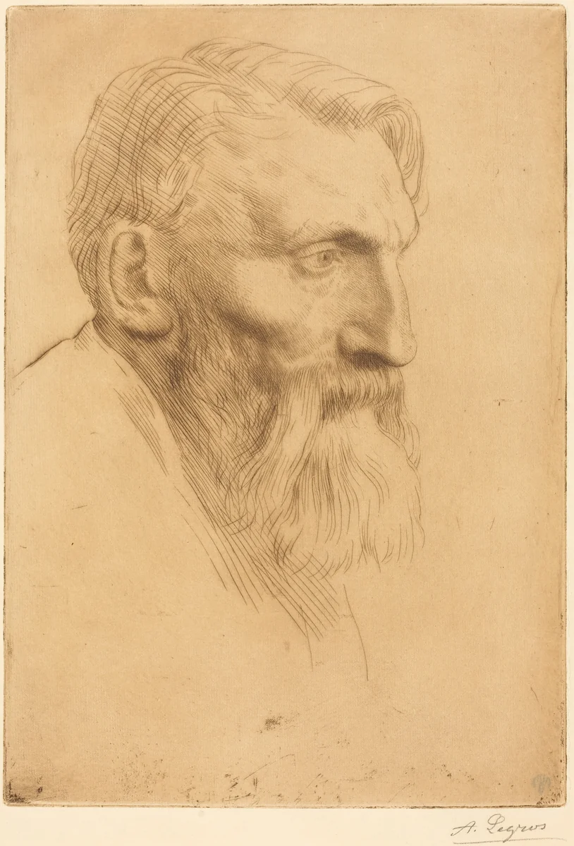 Auguste Rodin by Alphonse Legros, print, 1837-1911