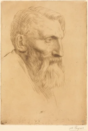 Auguste Rodin by Alphonse Legros, print, 1837-1911
