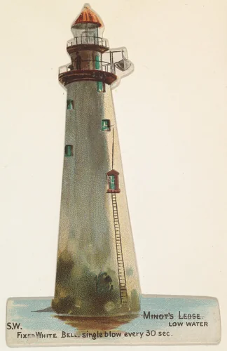 Minot's Ledge, from the Lighthouses series (N119) issued by Duke Sons & Co. to promote Honest Long Cut Tobacco by W. Duke, Sons & Co., print, 1889