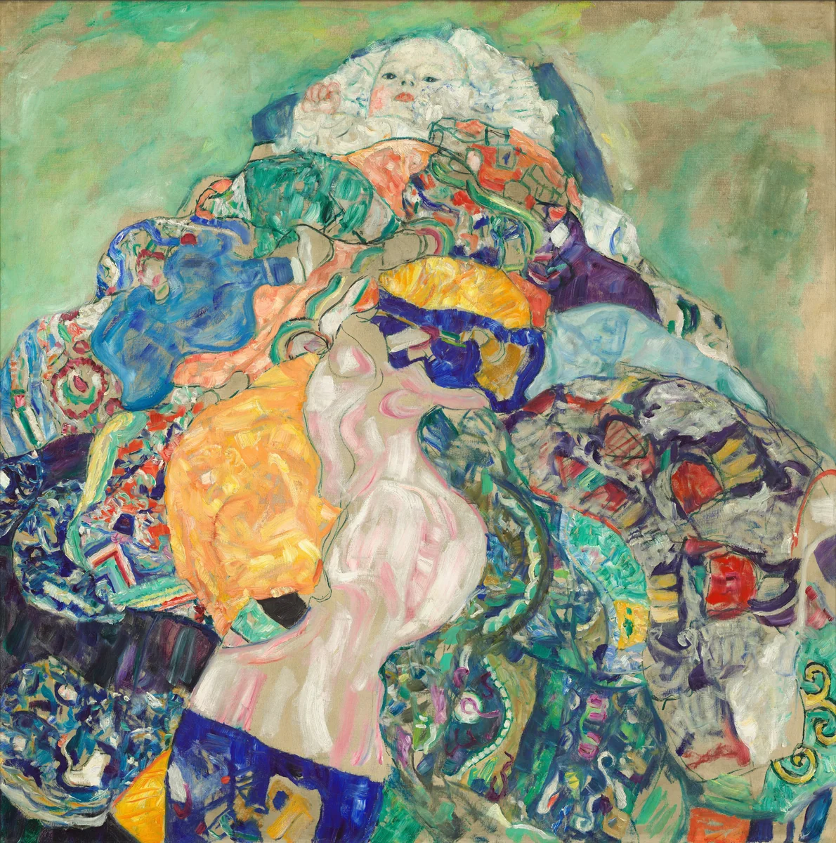 Baby (Cradle) by Gustav Klimt, painting, 1917-1918