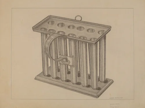 Candle Mold by Marie Famularo, index of american design, 1937