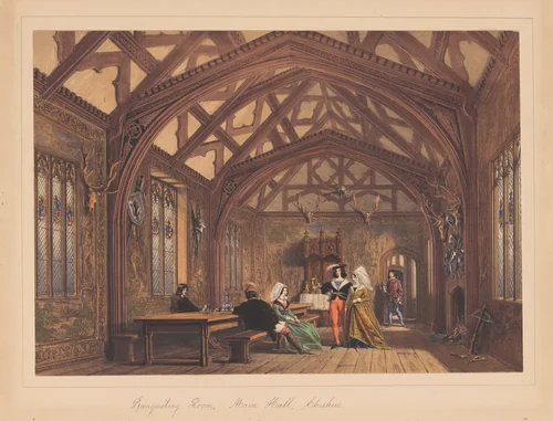 Banqueting Room, Bramhall, Cheshire by Joseph Nash, print, 1849