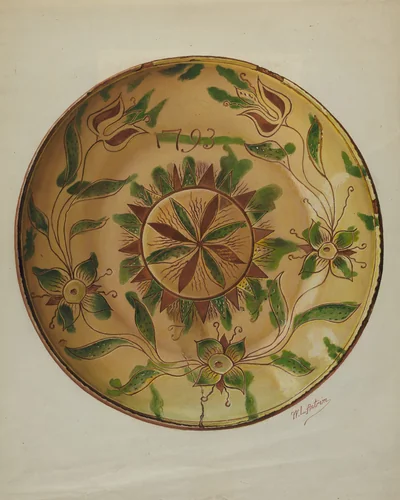 Pa. German Pie Plate by William Antrim, index of american design, 1936