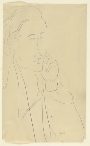 Bust of Zborowski by Amedeo Modigliani, drawing, 1904-1920