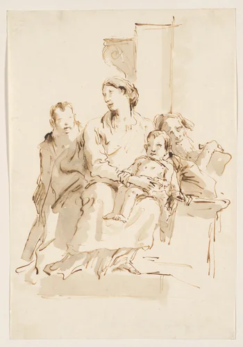 The Holy Family with Saint John by Giovanni Battista Tiepolo, drawing, 1751-1765