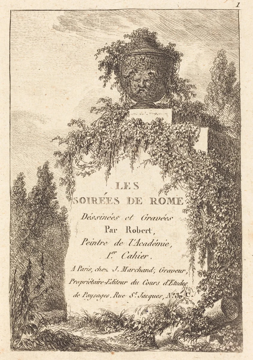 Title Page by Hubert Robert, print, 1733-1808