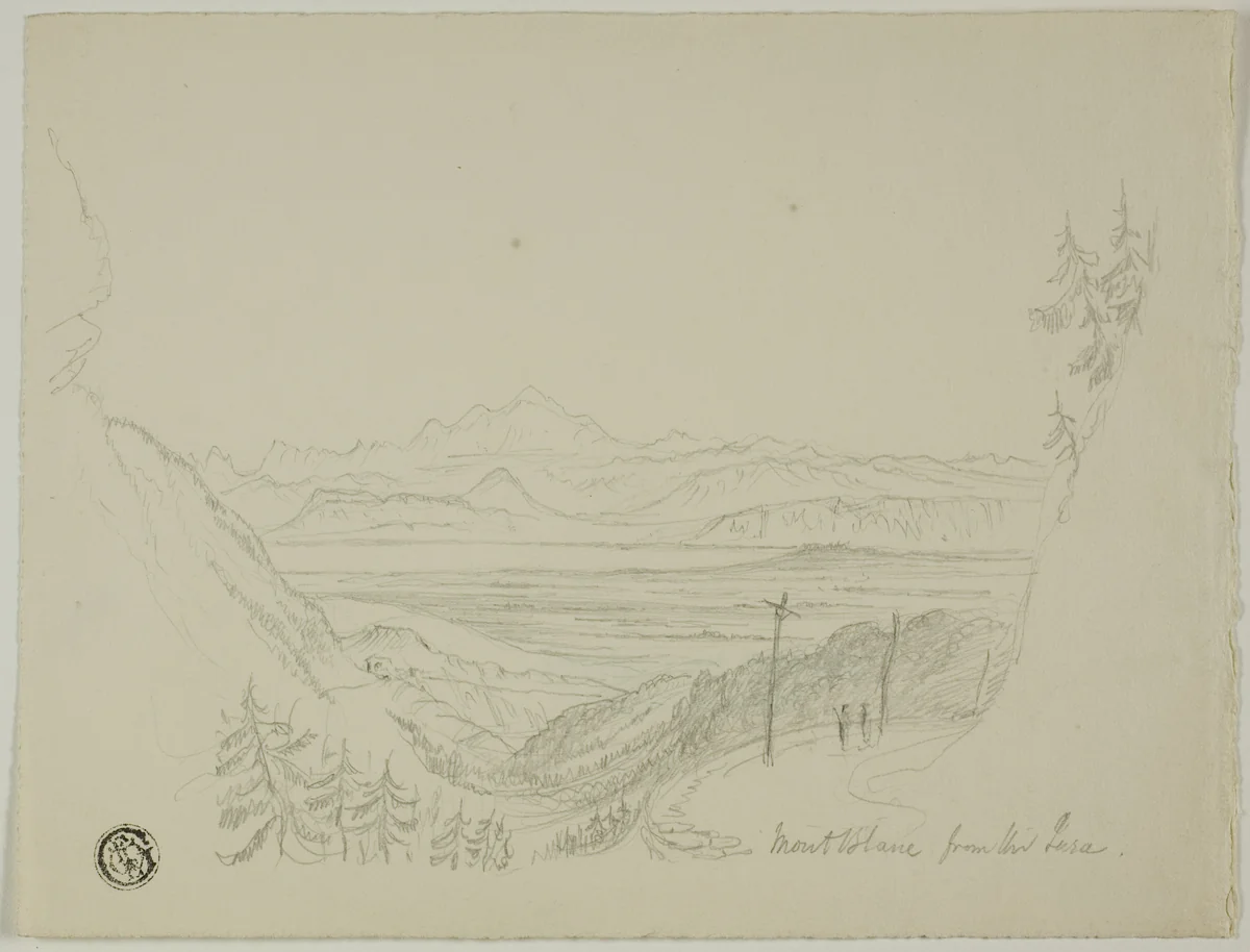 Mont Blanc from the Jura by Unknown Artist, drawing, 1800-1899