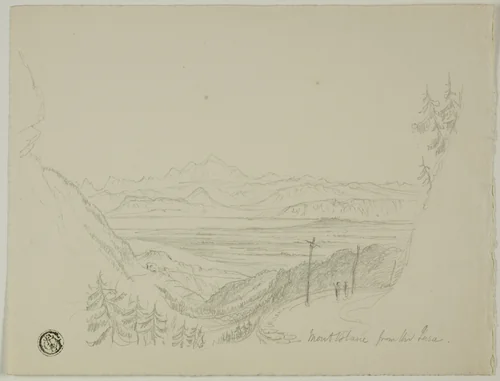 Mont Blanc from the Jura by Unknown Artist, drawing, 1800-1899