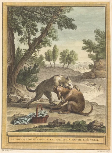 Le chien qui porte a son cou le diner de son maitre (The Dog Carrying His Master's Supper) by Martin Marvie
Jean-Baptiste Oudry, print, 1756