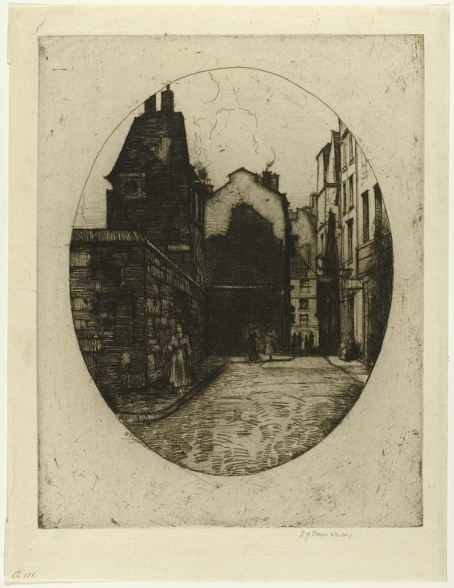 Rue Saint Julien le Pauvre, plate six from the Paris Set by David Young Cameron, print, 1904