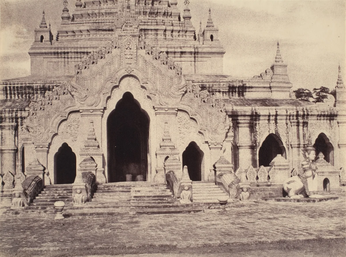 Amerapoora: East Door of the Maha-thugea-yan-tee Pagoda by Linnaeus Tripe, photograph, 1855
