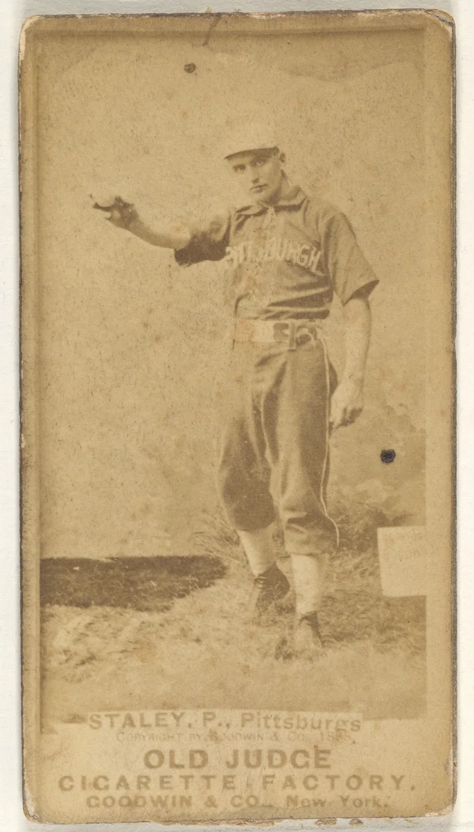 Henry "Harry" Eli Staley, Pitcher, Pittsburgh, from the Old Judge series (N172) for Old Judge Cigarettes by Goodwin & Company, photograph, 1888