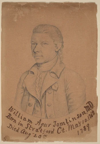 William Agur Tomlinson, M.D. by Reuben Moulthrop, drawing, 1750-1800