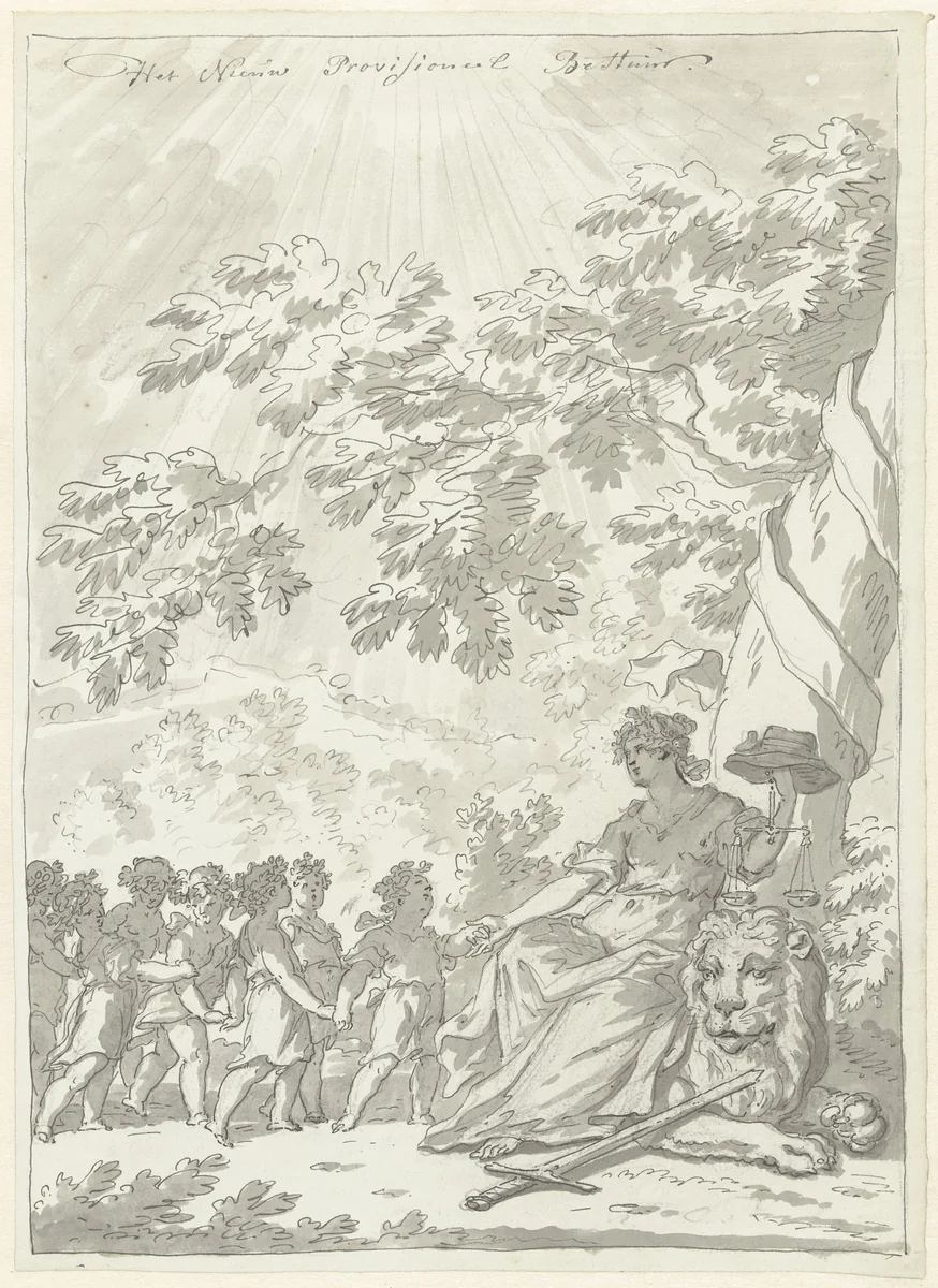 Het Volksbewind Gevestigd by Jan Bulthuis, drawing, 1795