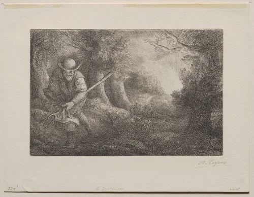 The Gardener by Alphonse Legros, print, 1857-1911
