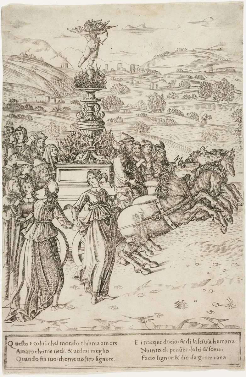 The Triumph of Love by Francesco Rosselli, print, 1470-1490