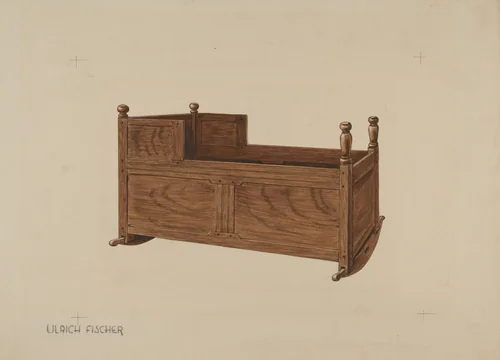 Cradle by Ulrich Fischer, index of american design, 1937