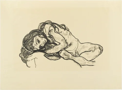 Girl (Mädchen) from The Graphic Work of Egon Schiele (Das Graphische Werk von Egon Schiele) by Egon Schiele, print, 1918