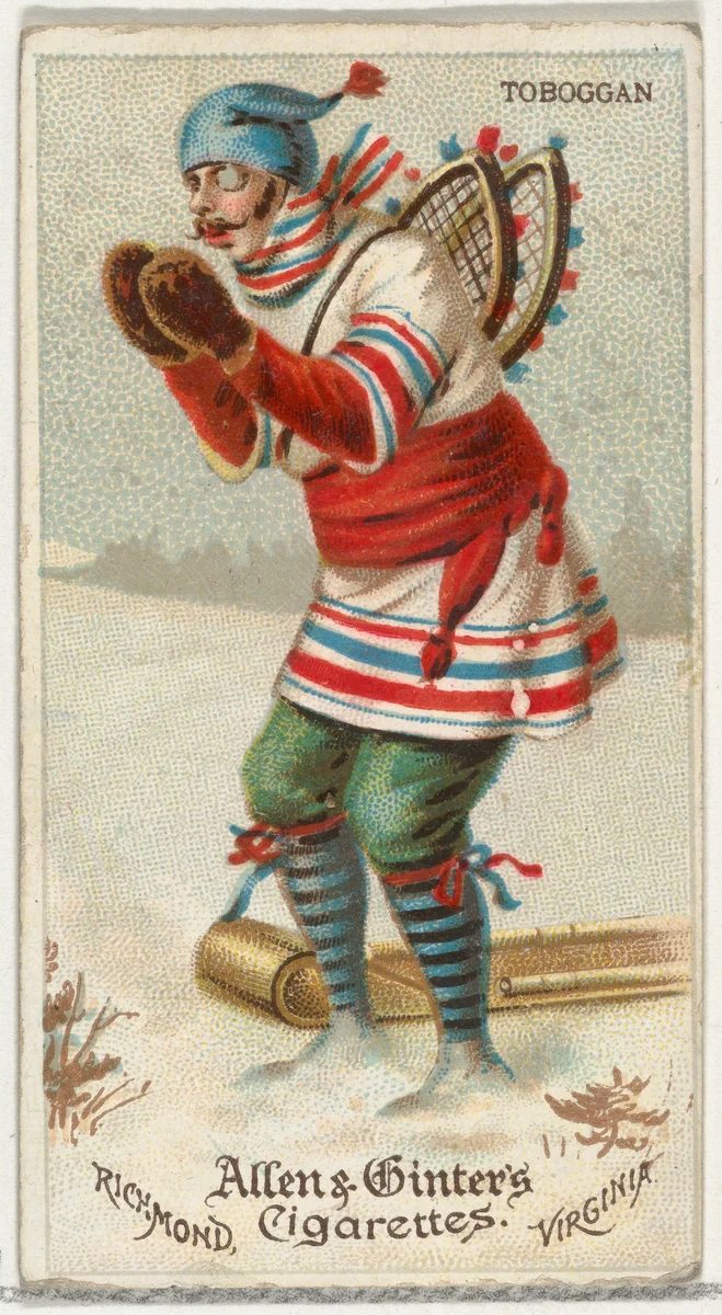 Toboggan, from World's Dudes series (N31) for Allen & Ginter Cigarettes by Allen & Ginter, print, 1888