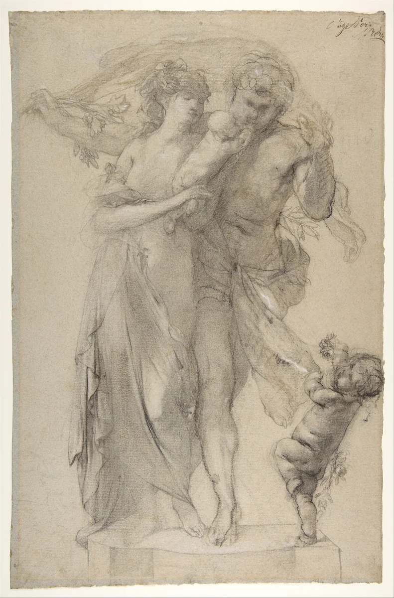 The Golden Age by Auguste Rodin, drawing, 1871-1878