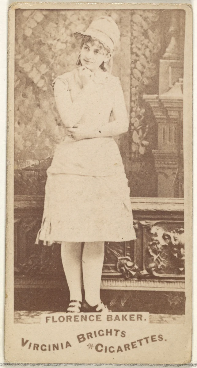 Florence Baker, from the Actors and Actresses series (N45, Type 1) for Virginia Brights Cigarettes by Allen & Ginter, photograph, 1885-1891