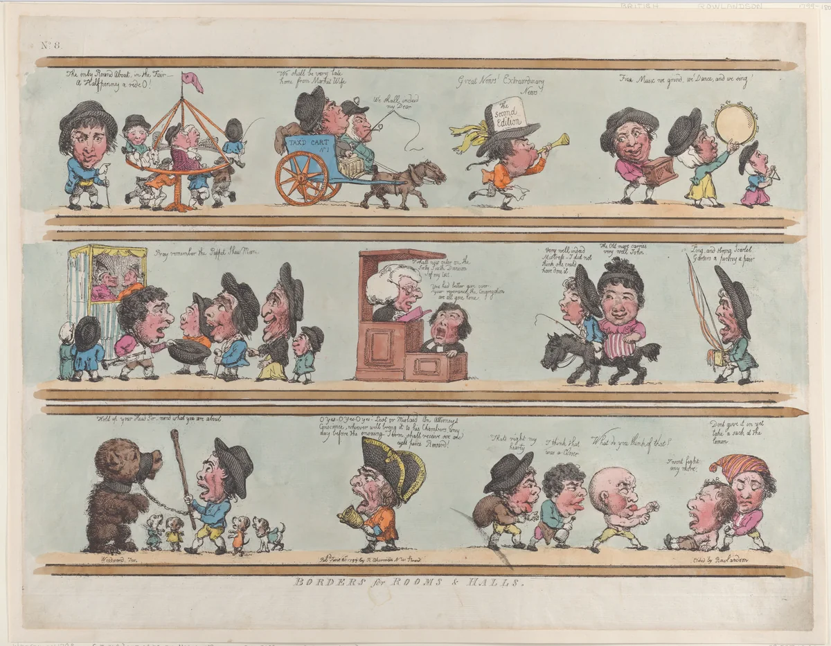 Borders for Rooms & Halls, Plate 8 by Thomas Rowlandson, print, 1799