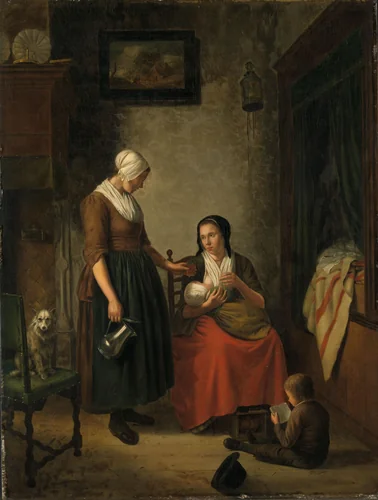 'Good Neighbors' by Johannes Christiaan Janson, painting, 1780-1810