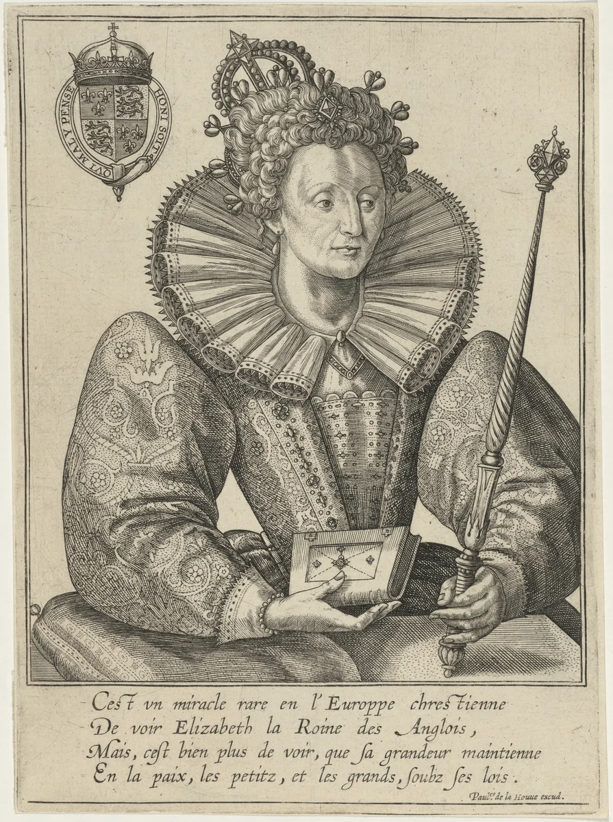 Queen Elizabeth by Crispijn van de Passe I, print, 1565-1637