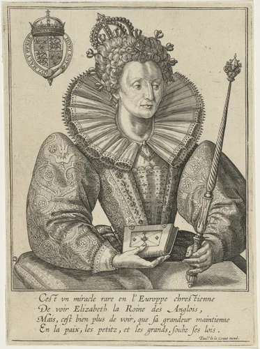 Queen Elizabeth by Crispijn van de Passe I, print, 1565-1637