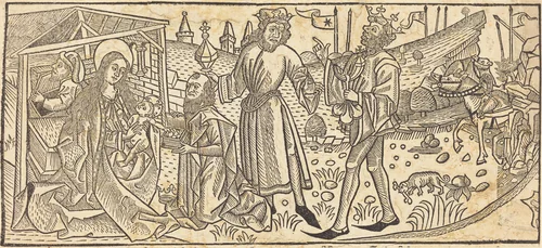 The Adoration of the Magi by German 15th Century, print, 1486