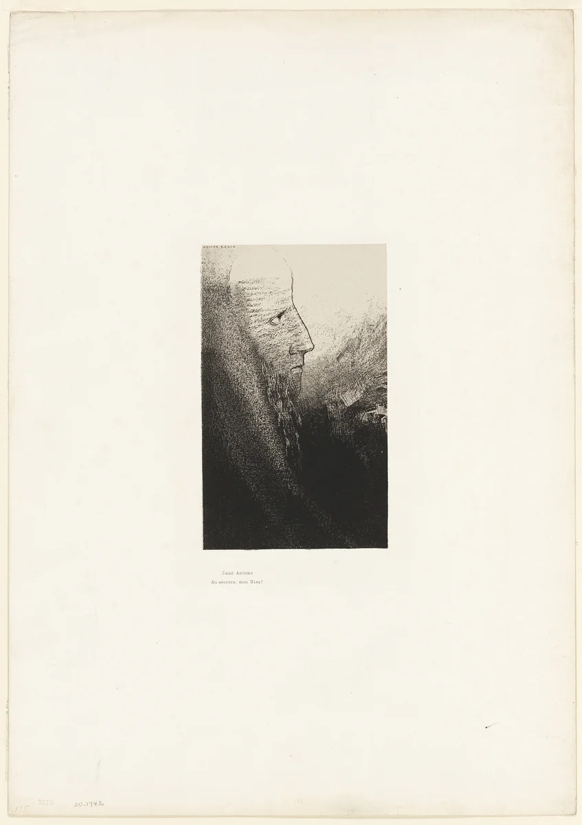 St. Anthony: "Help me, O my God!", plate 2 of 24 by Odilon Redon, print, 1896