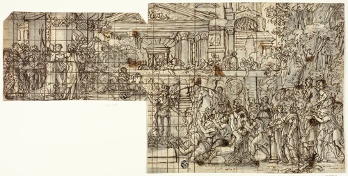 Triumph of Alexander by François Chauveau, drawing, 1633-1676