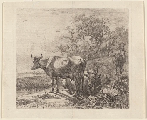 The Cowherd by Paulus Potter, print, 1643