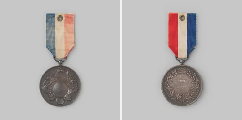 Prijspenning (handelspenning) uitgeloofd door de Utrechtse Schutterij Kader Vereeniging Graaf Jan van Nassau by anonymous, metalwork, 1897