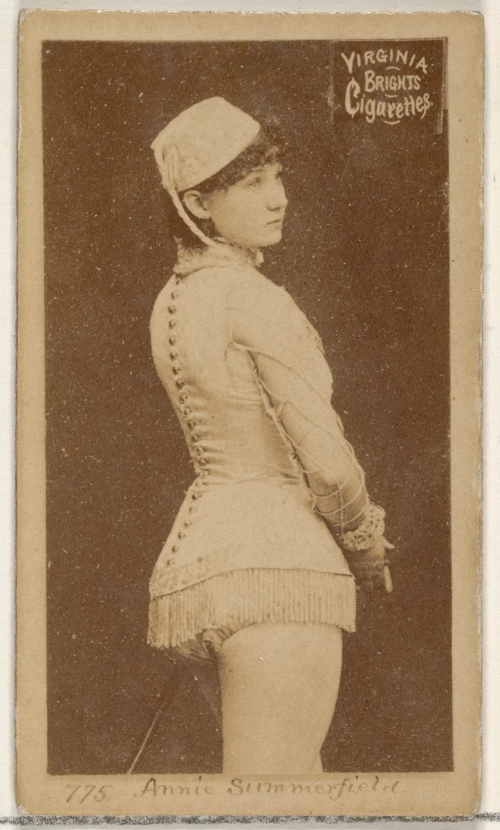 Card 775, Annie Summerfield, from the Actors and Actresses series (N45, Type 2) for Virginia Brights Cigarettes by Allen & Ginter, photograph, 1885-1891