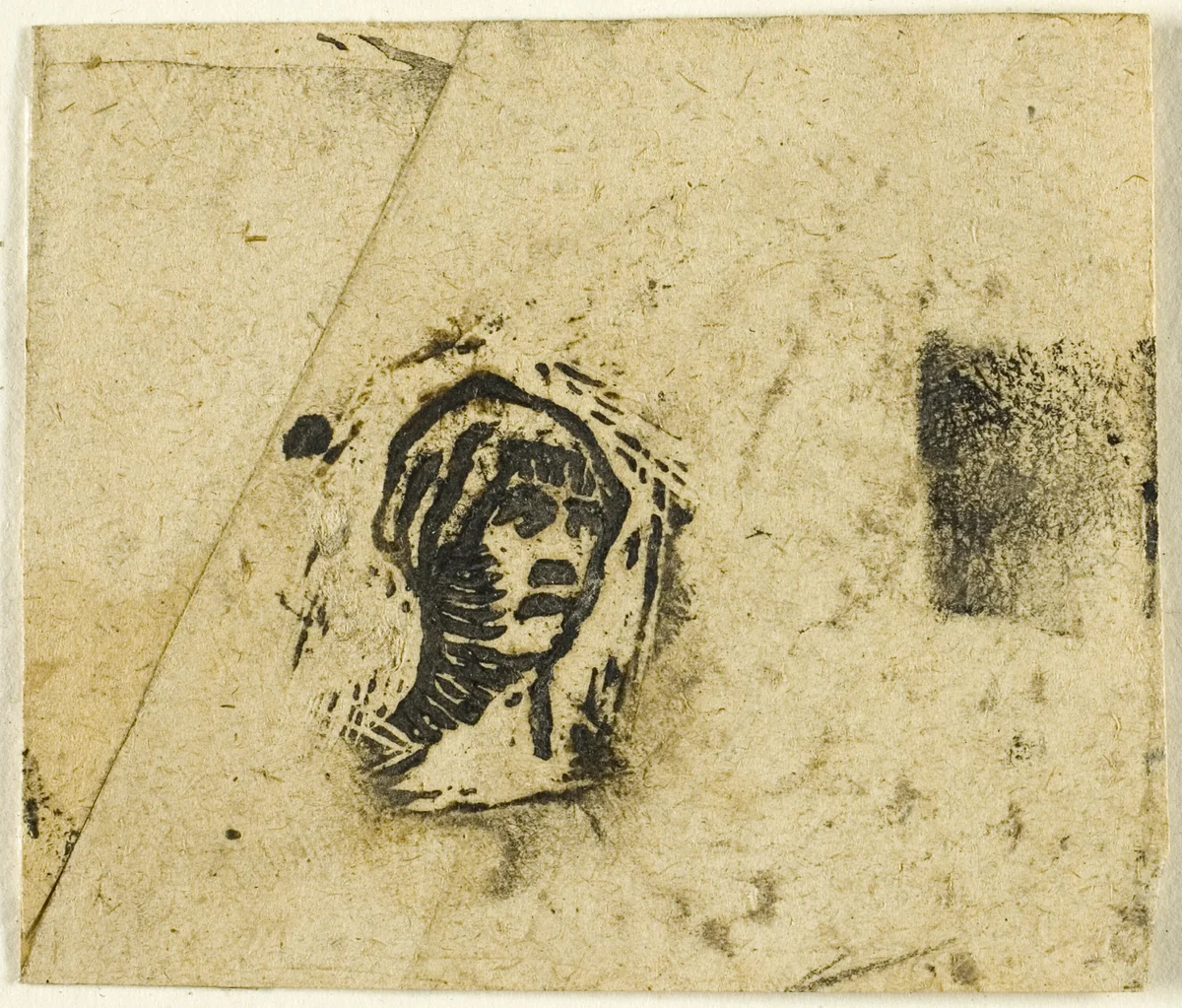 Sketches, Fragment: Head of a Woman Wearing a Kerchief by Jean-François Millet, print, 1863-1875