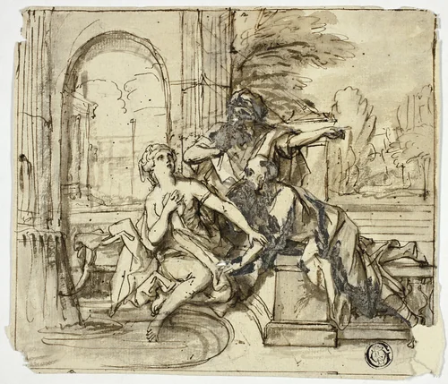 Susanna and the Elders by Unknown Artist, drawing, 1700-1799