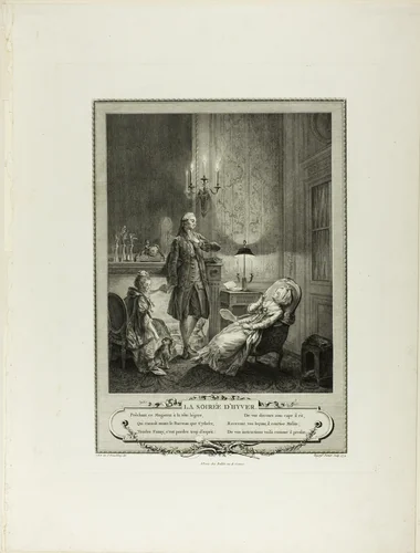 Winter Evening, from Monument du Costume Physique et Moral de la fin du Dix-huitième siècle by François Robert Ingouf, print, 1774