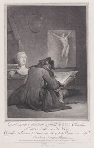 The Draftsman by Jean-Jacques Flipart, print, 1757